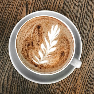 Hot latte coffee drink