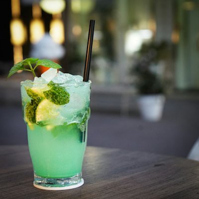 Colorful iced energy drink
